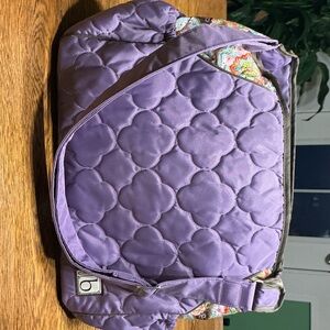 Cinda B Purple Quilted Baby Bag w/Paisley Trim Unused in Excellent Condition
